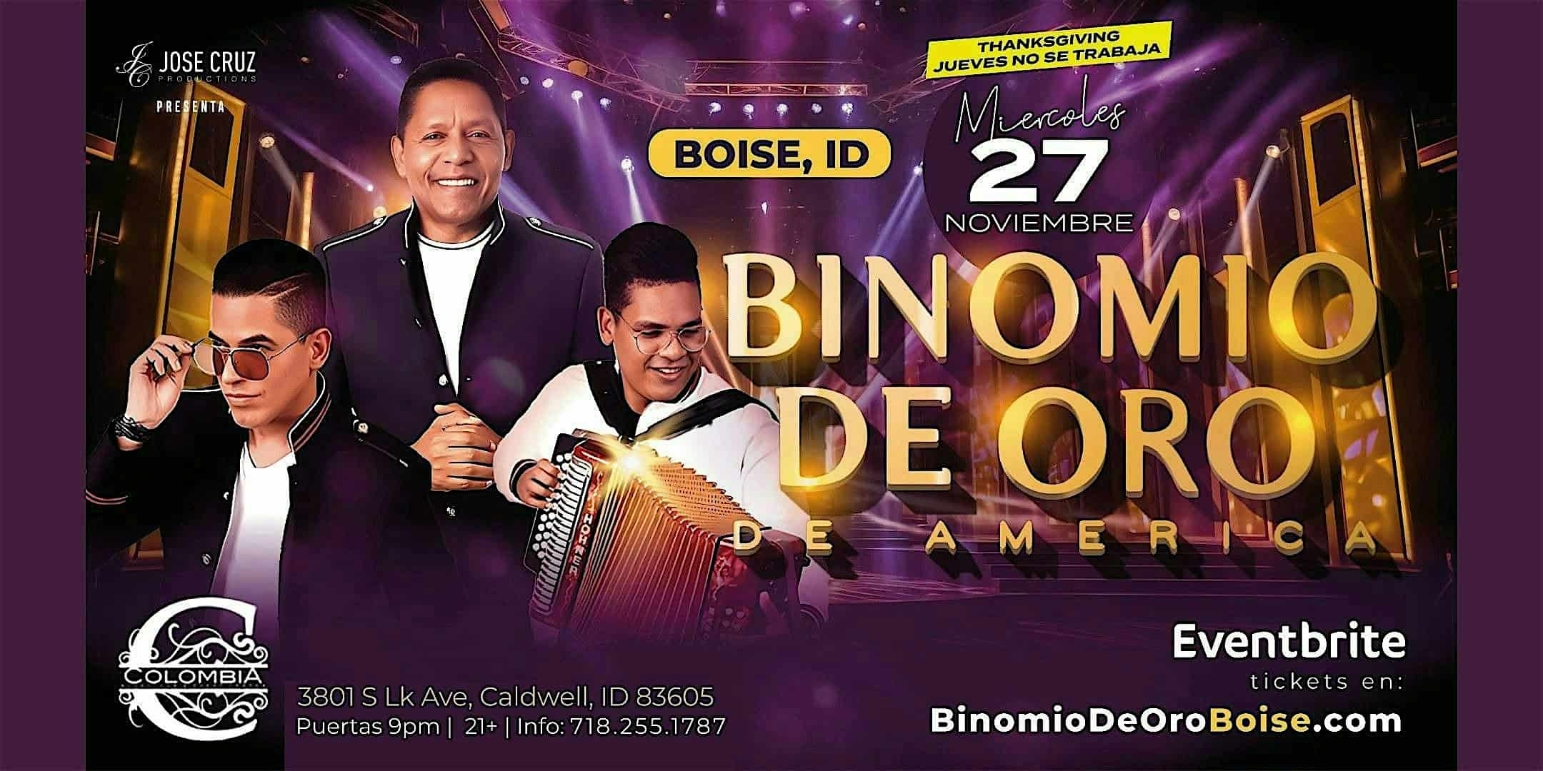 Binomio de Oro de América en BOISE, ID| Noviembre 27 2024 – Caldwell, ID