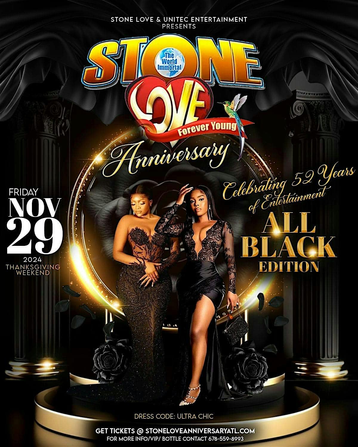 STONE LOVE 52ND ANNIVERSARY ATLANTA – ALL BLACK EDITION – Lake City, GA