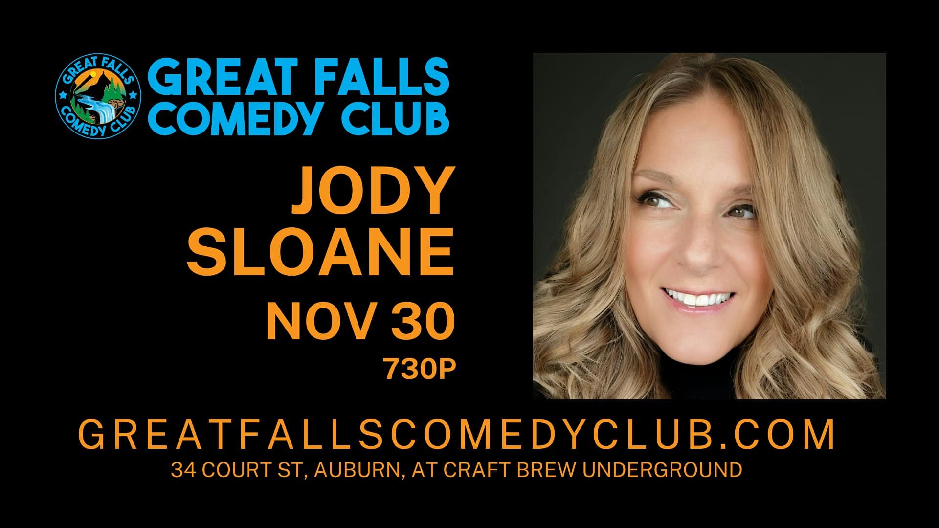 Jody Sloane @ Great Falls Comedy Club – Auburn, ME