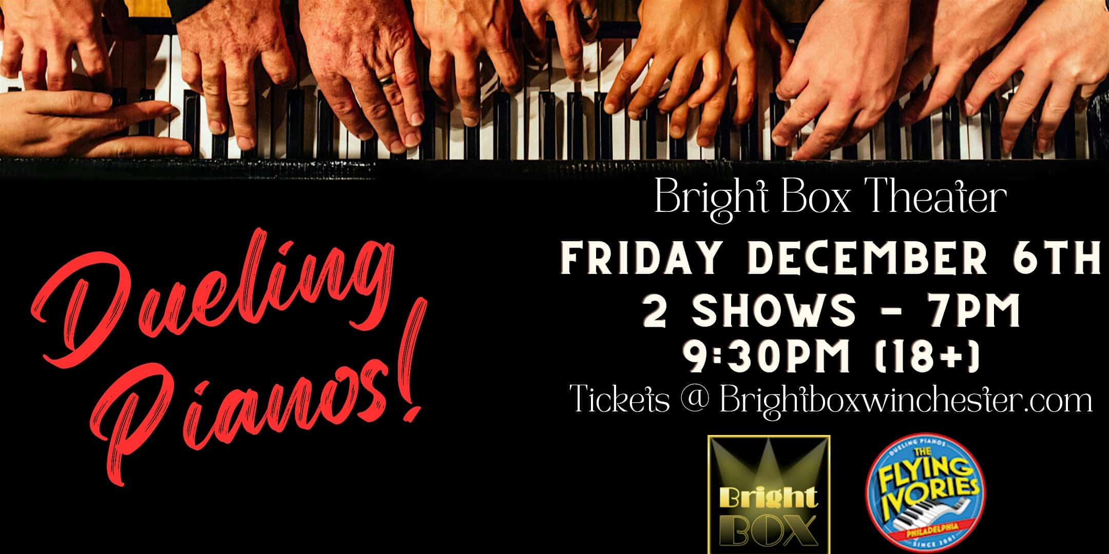 The Flying Ivories: Dueling Pianos (7PM SHOW) – ALL AGES – Winchester, VA