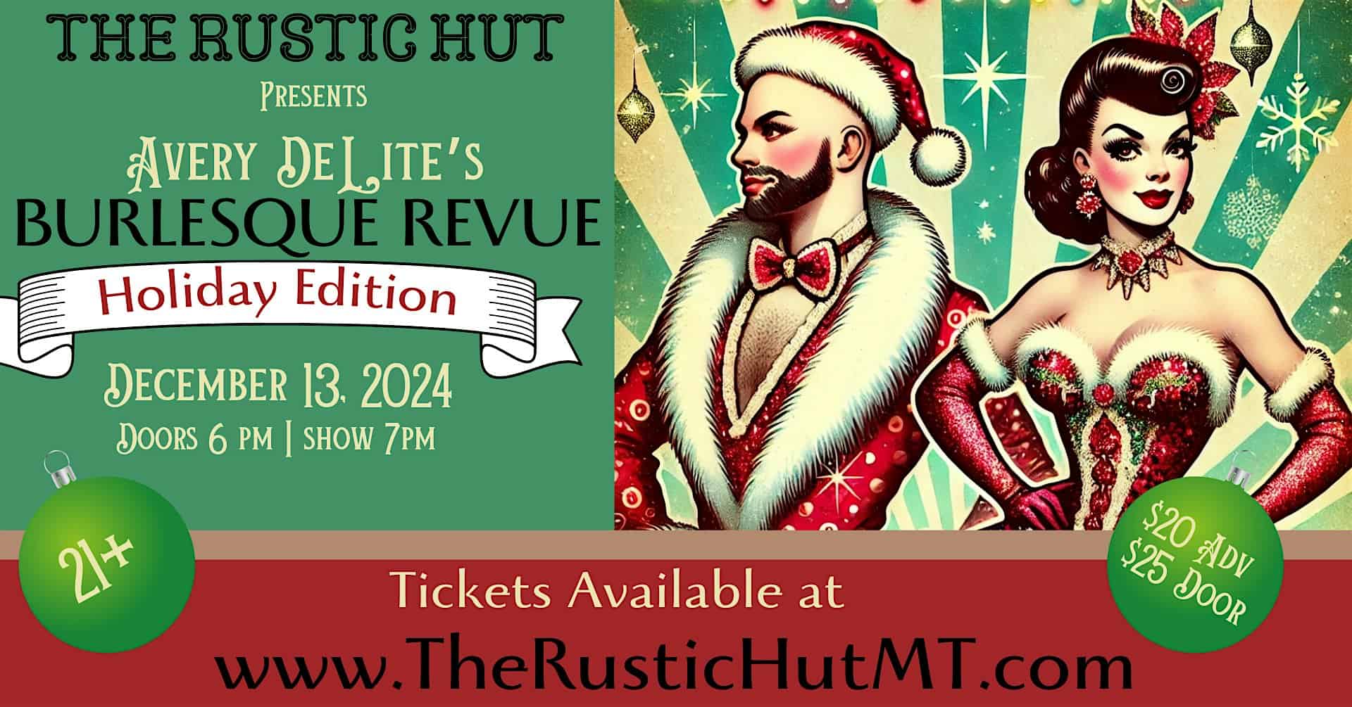 Holiday Burlesque Show Live @ Rustic Hut – Florence, MT