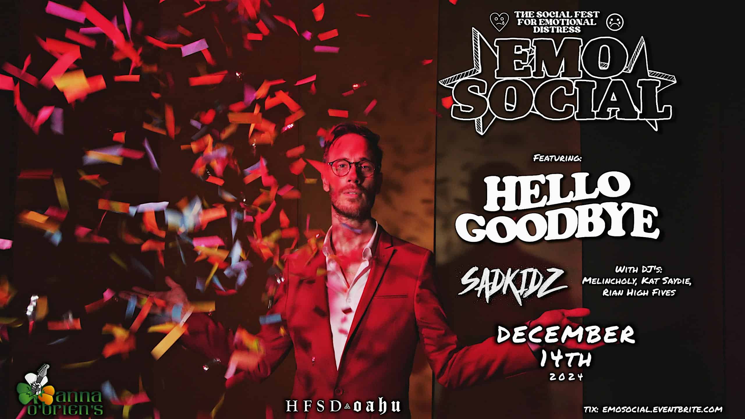 EMO SOCIAL with HELLOGOODBYE and SADKIDZ – Honolulu, HI