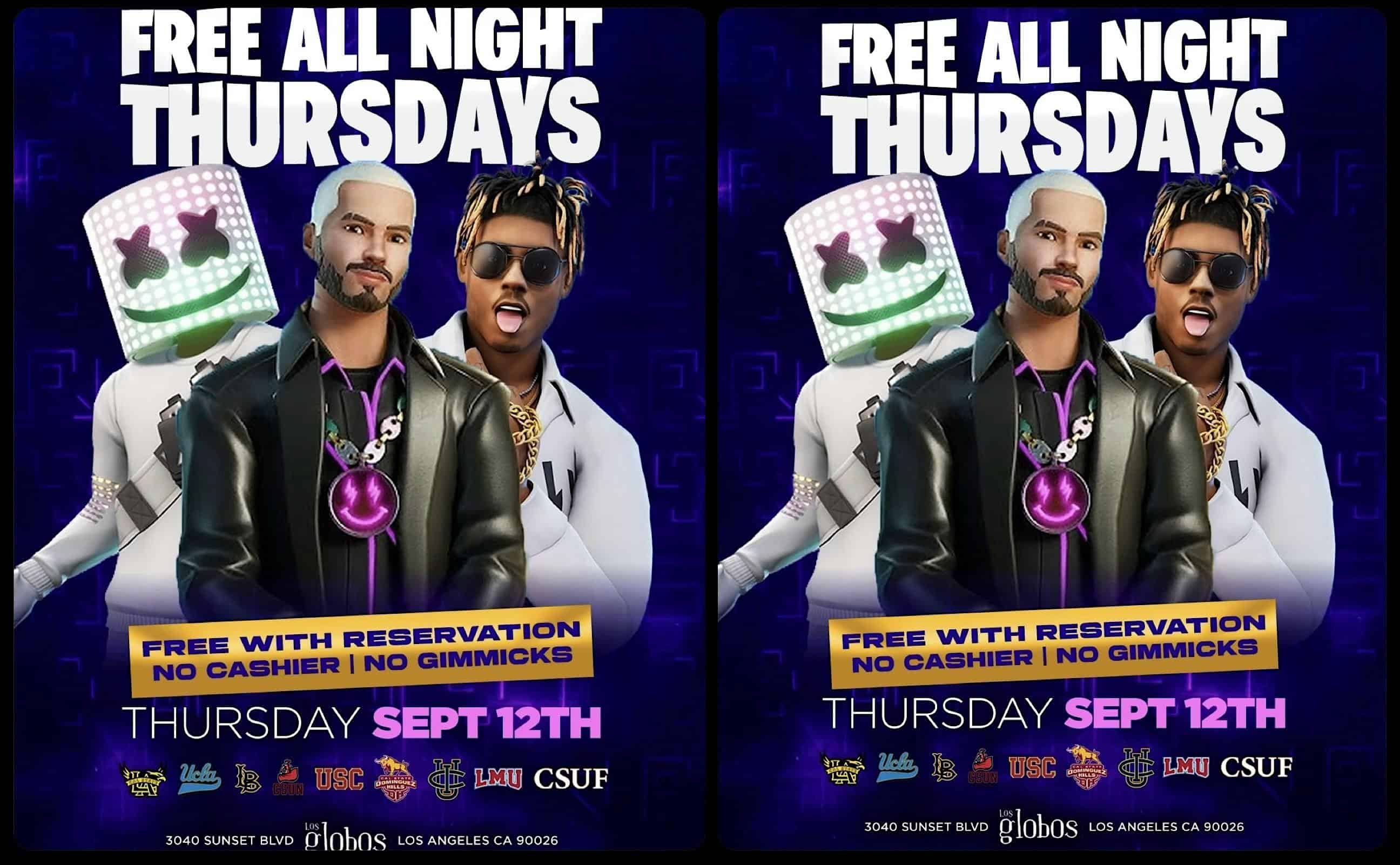 18 + THURSDAY FREE ALL NIGHT LOS GLOBOS REGGEATON & HIP HOP – Los Angeles, CA