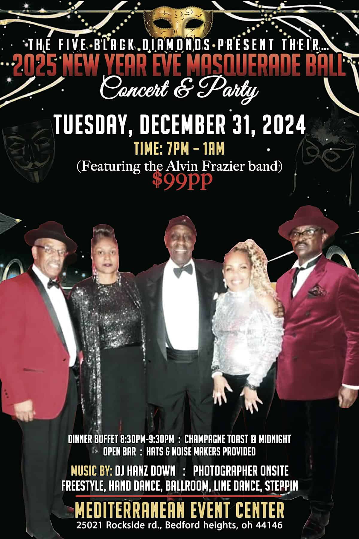 Five Black Diamonds NYE Masquerade Concert & Party – Bedford Heights, OH