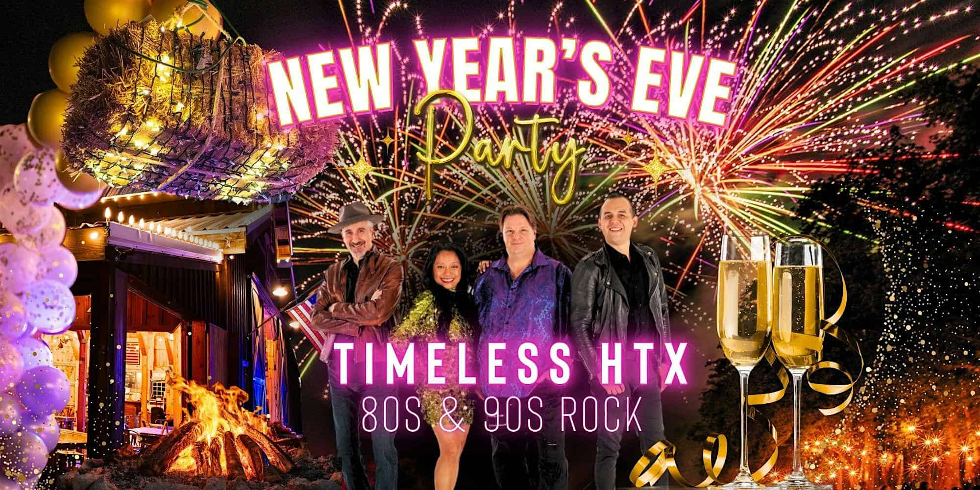 Hay Bale Drop @ 10 NYE Bash – TIMELESS 80’s Rock cover band – FIREWORKS! – Anna, TX