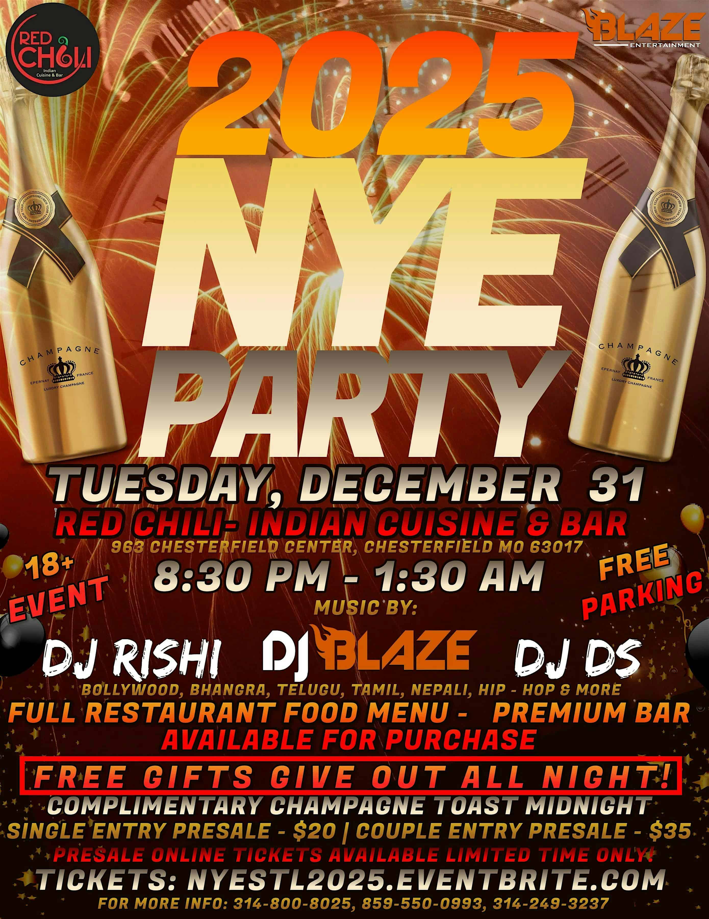 NEW YEAR EVE BOLLYWOOD PARTY 2025 – Chesterfield, MO