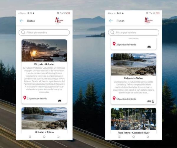 App Self-guided road routes Vancouver Island – British Columbia, Canada