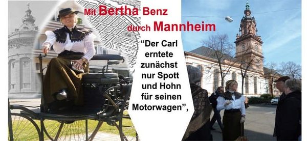 Automobile walking tour: With Bertha Benz through Mannheim – city tour in costume – Baden-Württemberg, Germany