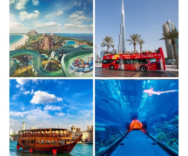 Dubai: Hop-On Hop-Off Bus Tour, Aquaventure, and Dhow Cruise – Emirate of Dubai, United Arab Emirates