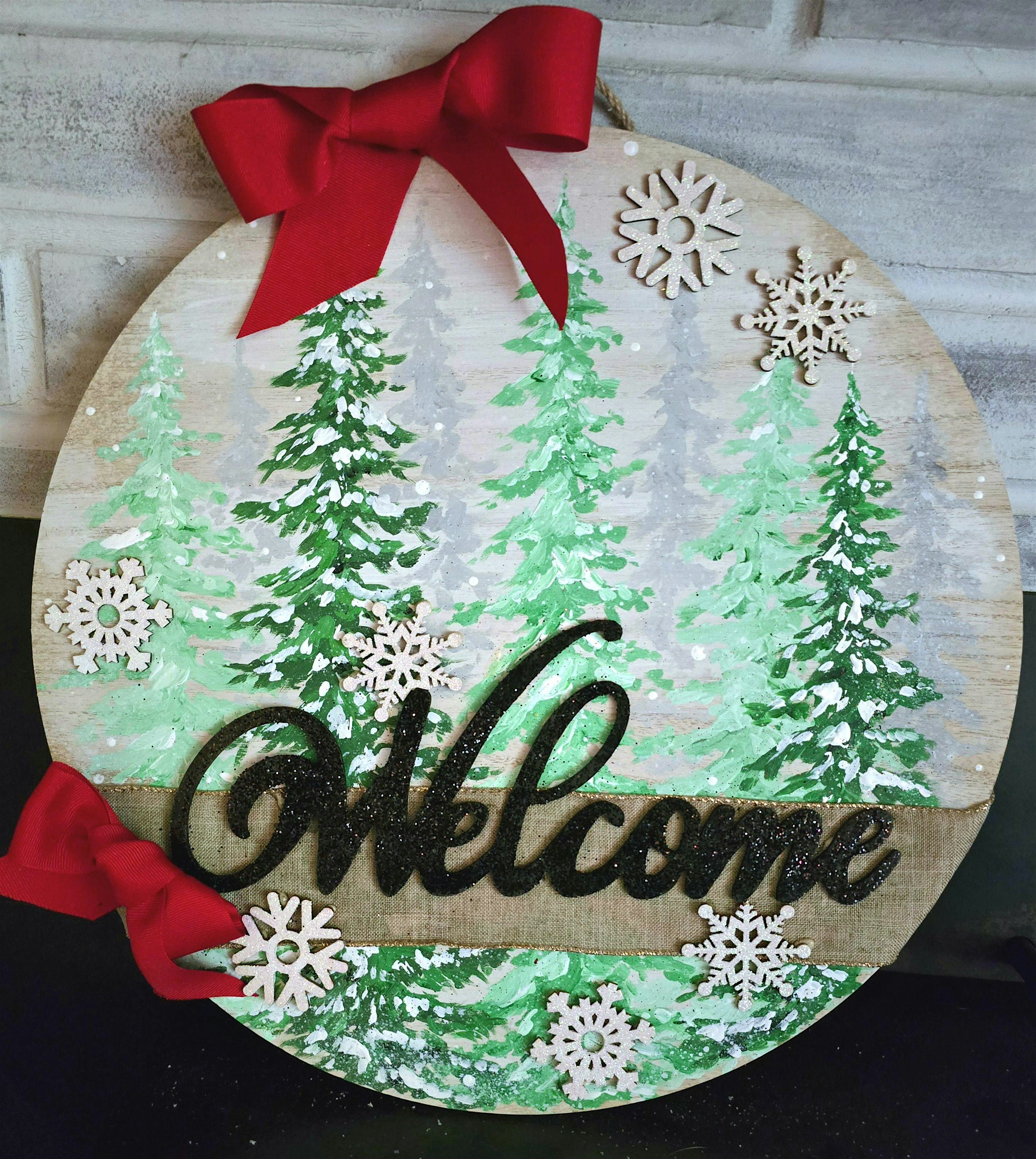 Winter Welcome **18″DOOR HANGER** – Arlington, WA