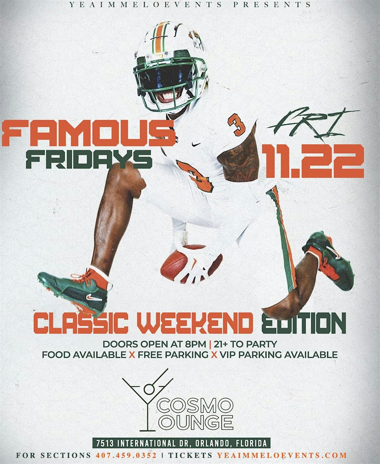 Famous Fridays – Cosmo Lounge – Classic Weekend – Orlando, FL