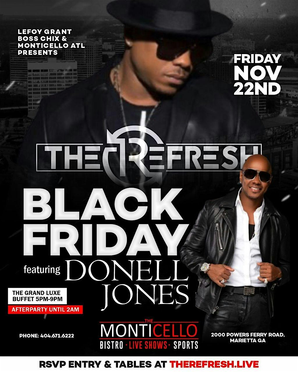 Award Winning Superstar DONELL JONES Live at Monticello Nov. 22nd – Marietta, GA