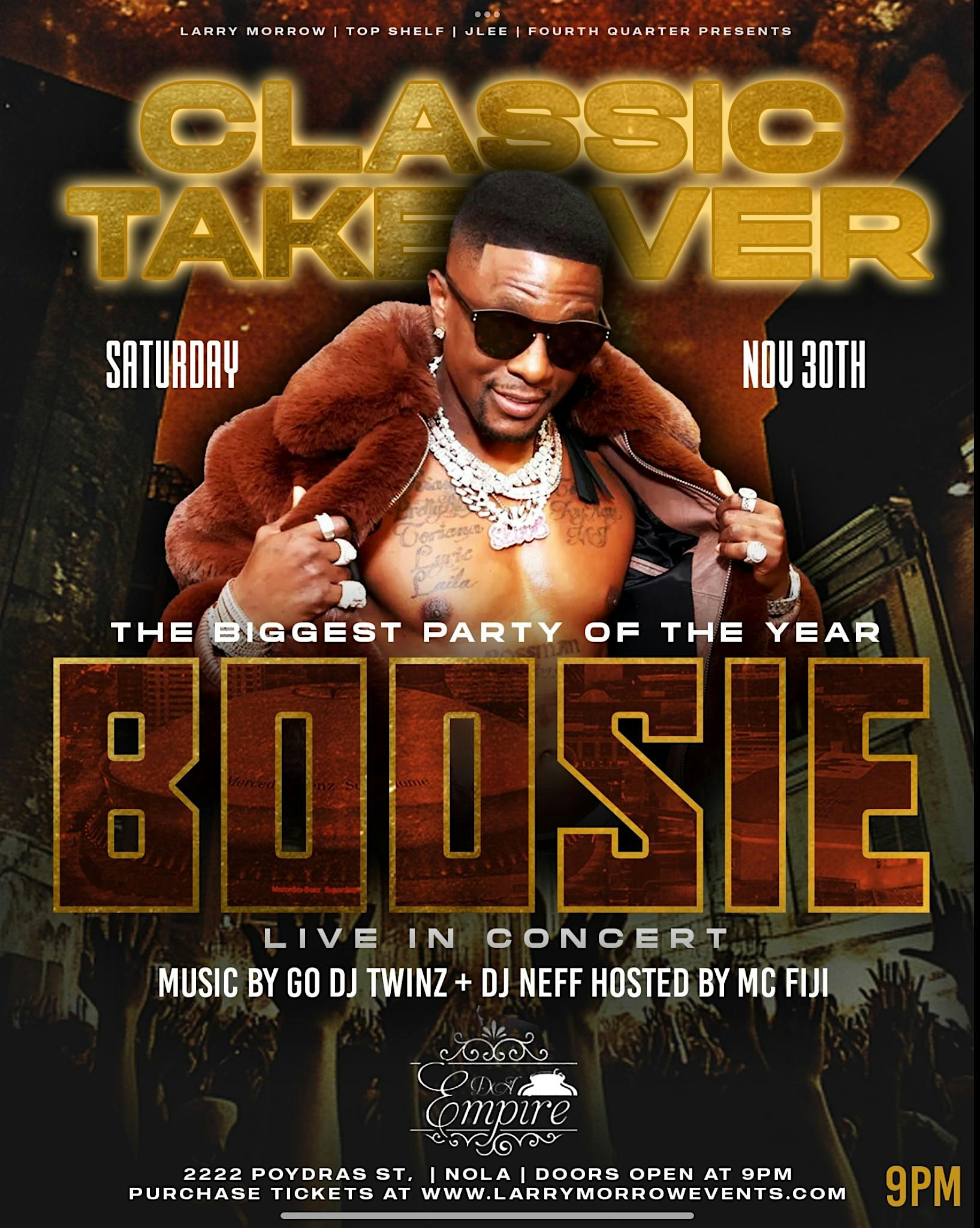 [SAT NOV 30] BOOSIE LIVE IN CONCERT FOR THE BIGGEST PARTY CLASSIC WEEKEND – New Orleans, LA