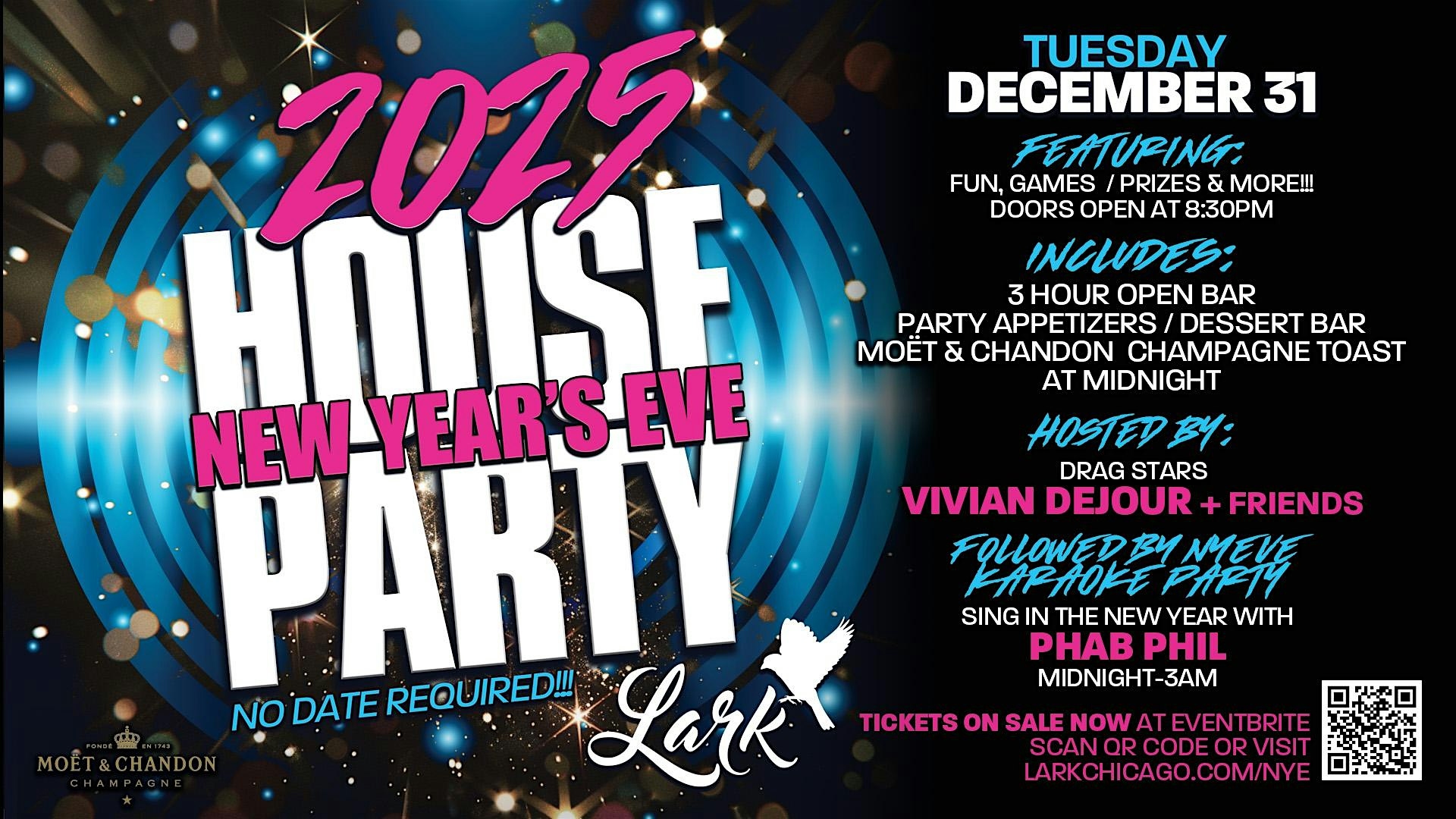 NYE 2025 House Party @ Lark Chicago – Chicago, IL