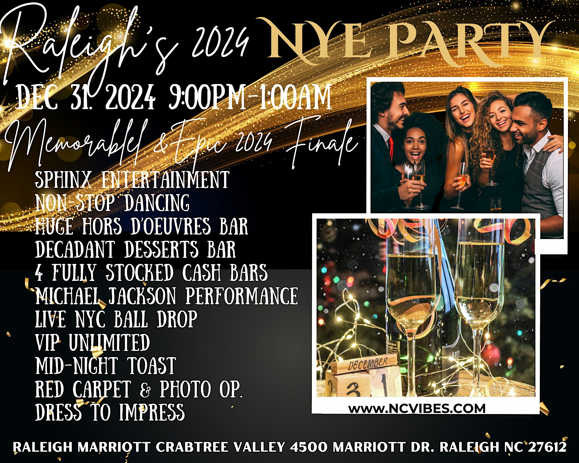 New Year’s Eve! Raleigh’s NYE Epic Event! Couples & Singles! – Raleigh, NC