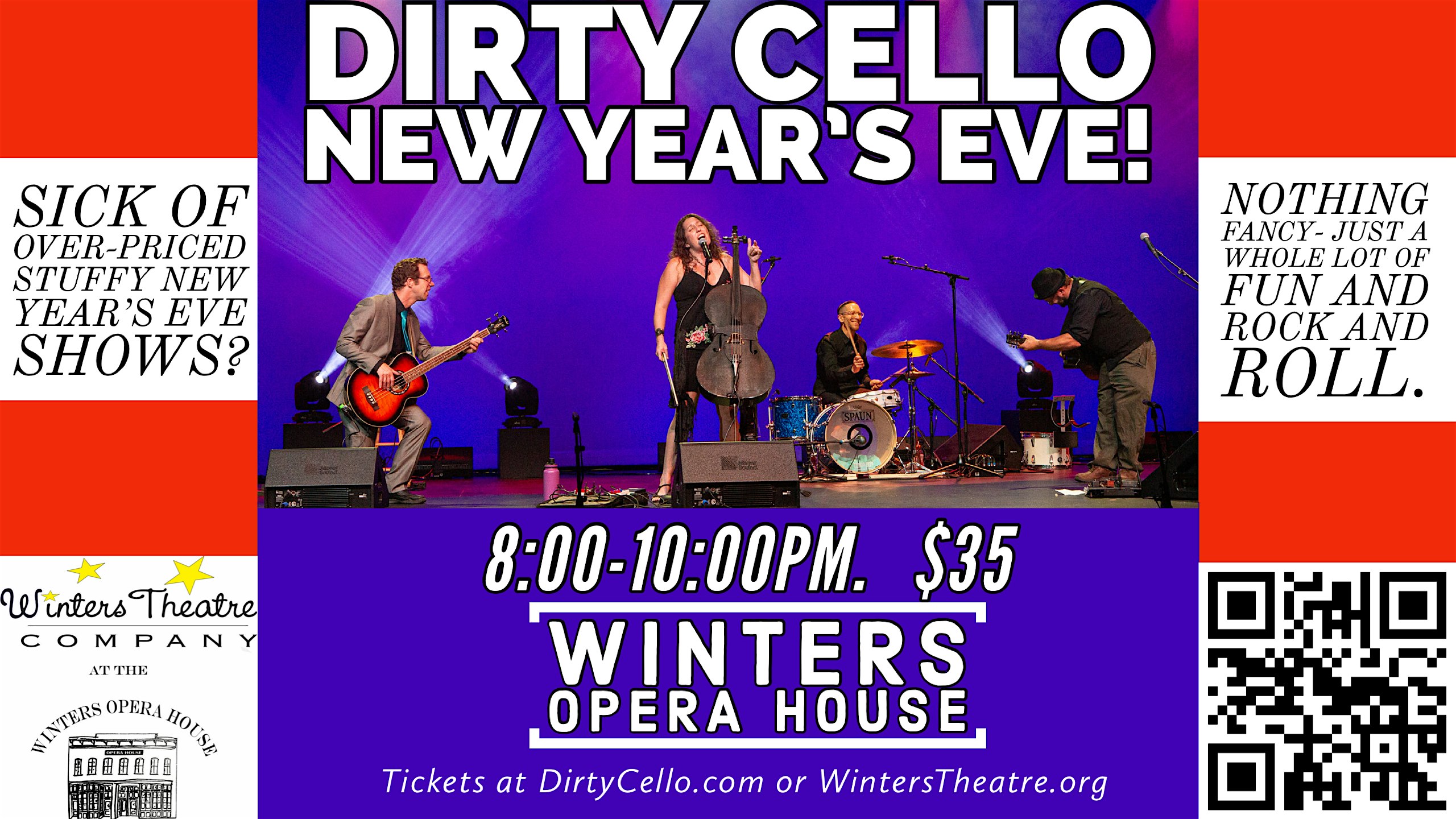 Dirty Cello New Years at the Winters Opera House – Winters, CA