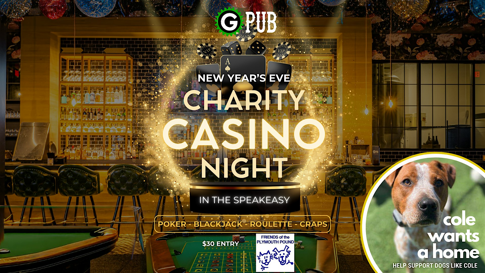 NYE Charity Casino Night in the Speakeasy – Plymouth, MA