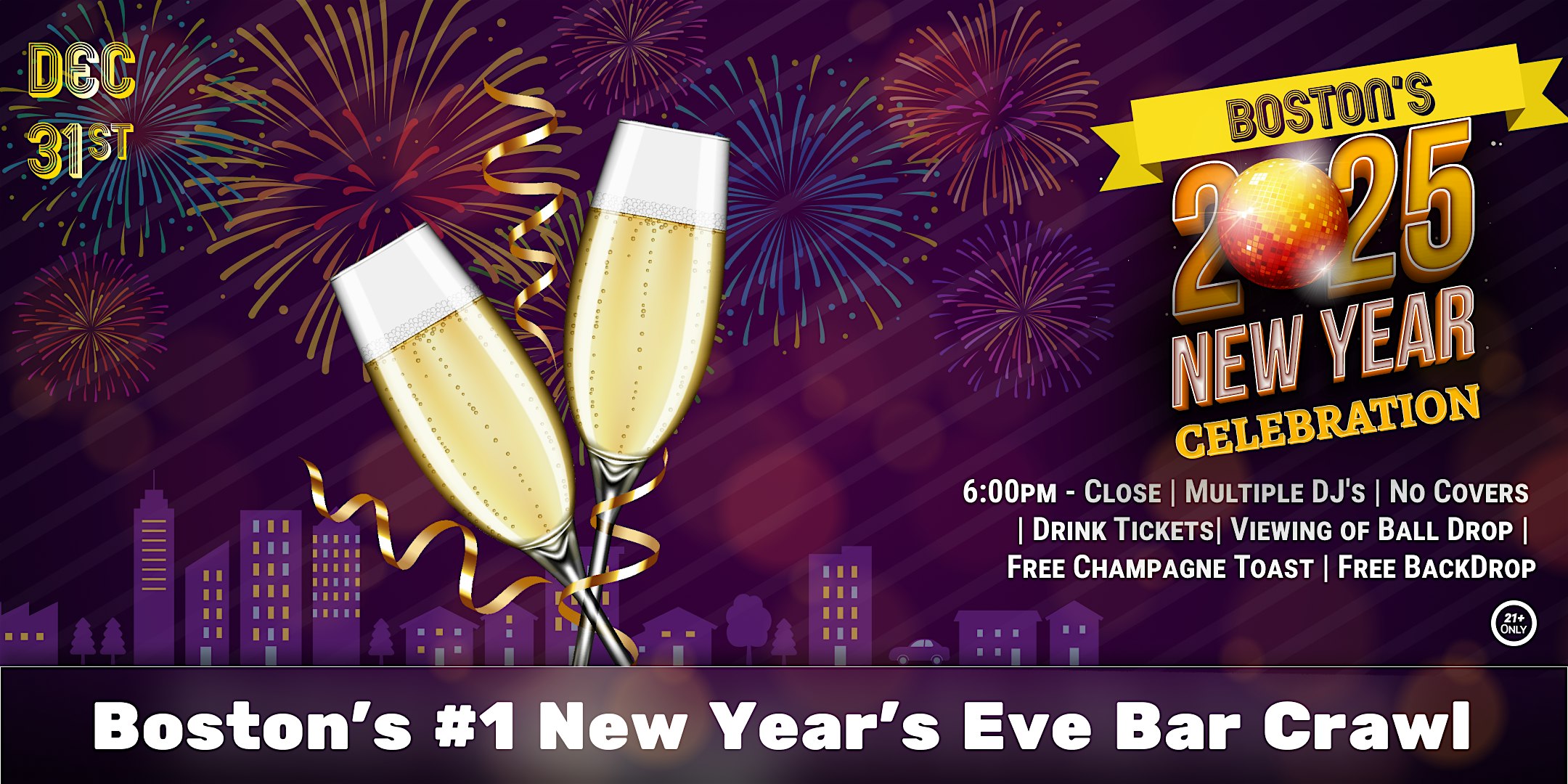 Boston NYE Bar Crawl – Boston, MA