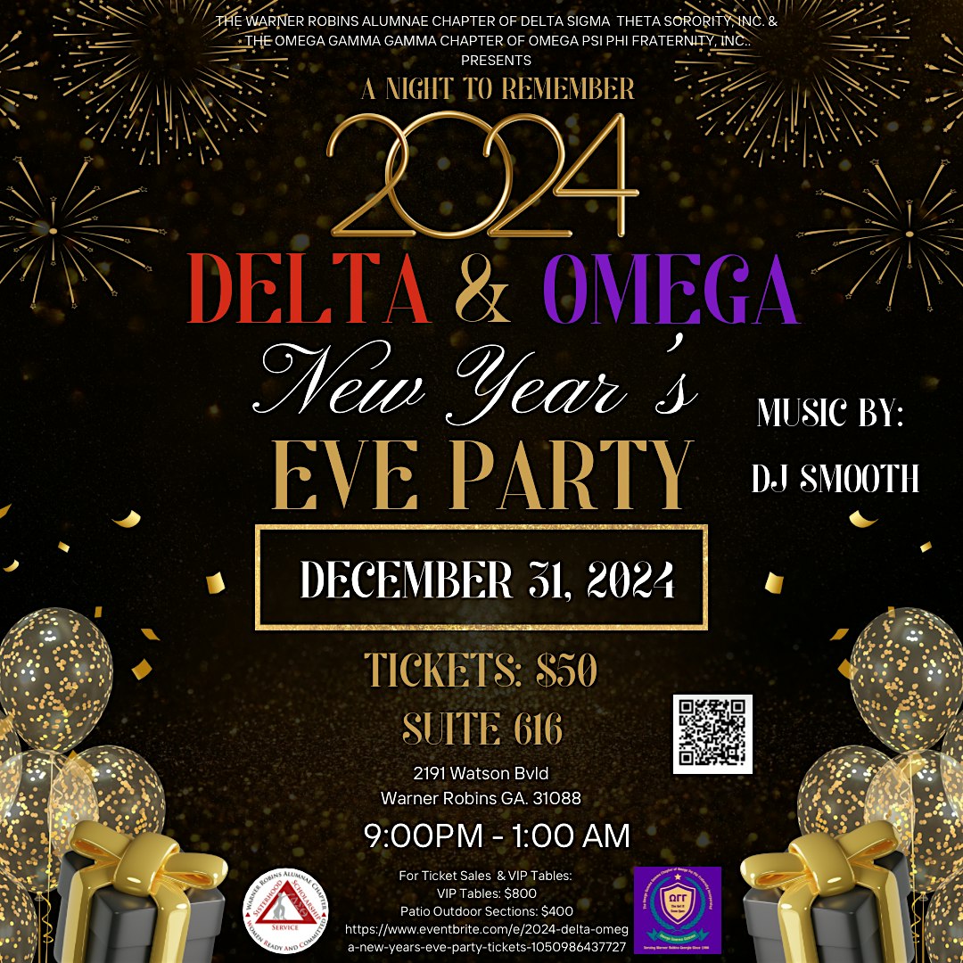 2024 DELTA & OMEGA New Years Eve Party – Warner Robins, GA