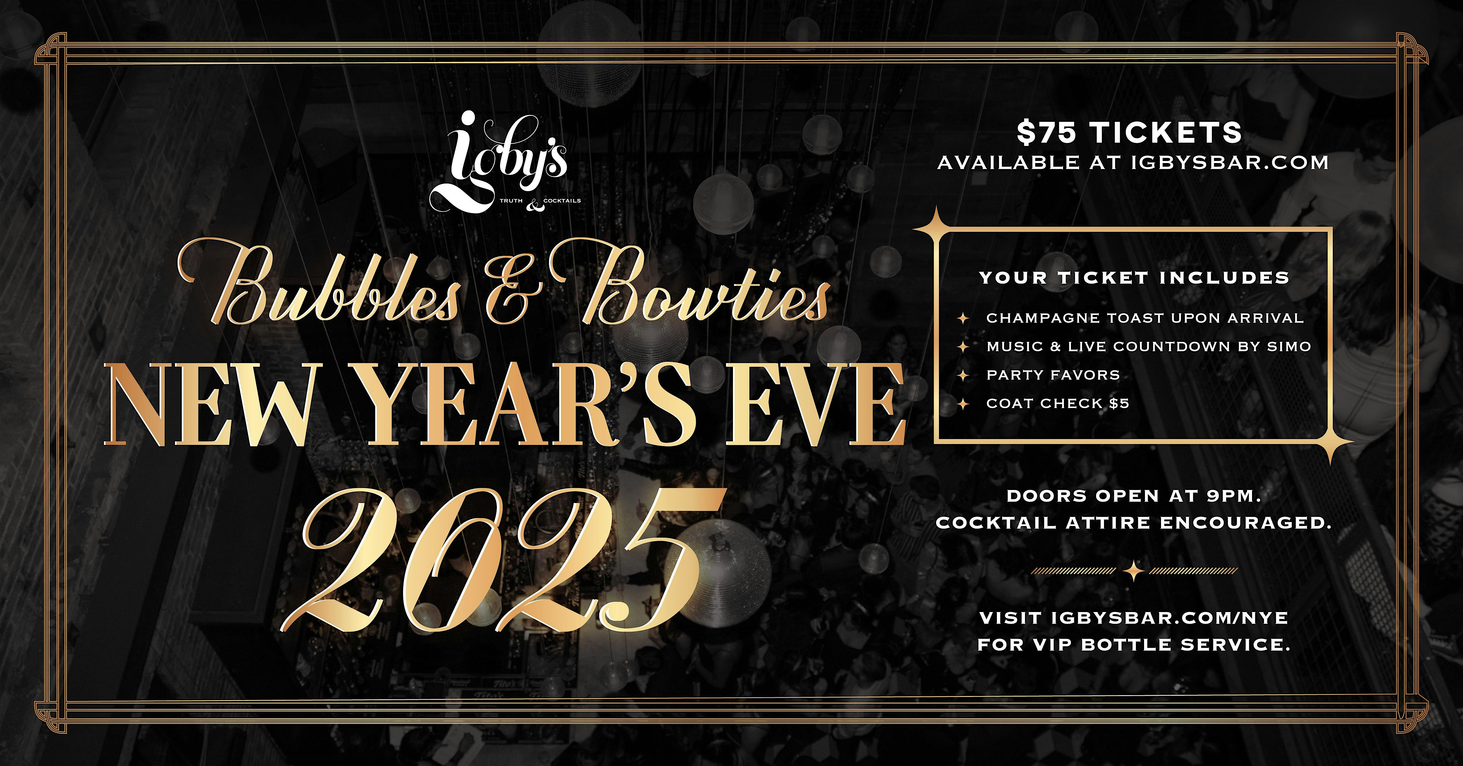 Bubbles & Bowties: New Year’s Eve at Igby’s – Cincinnati, OH