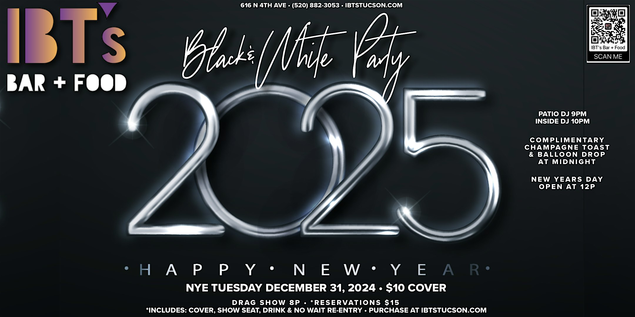 IBT’s New Years Eve Show • Black & White Party • Hosted by Diva – Tucson, AZ