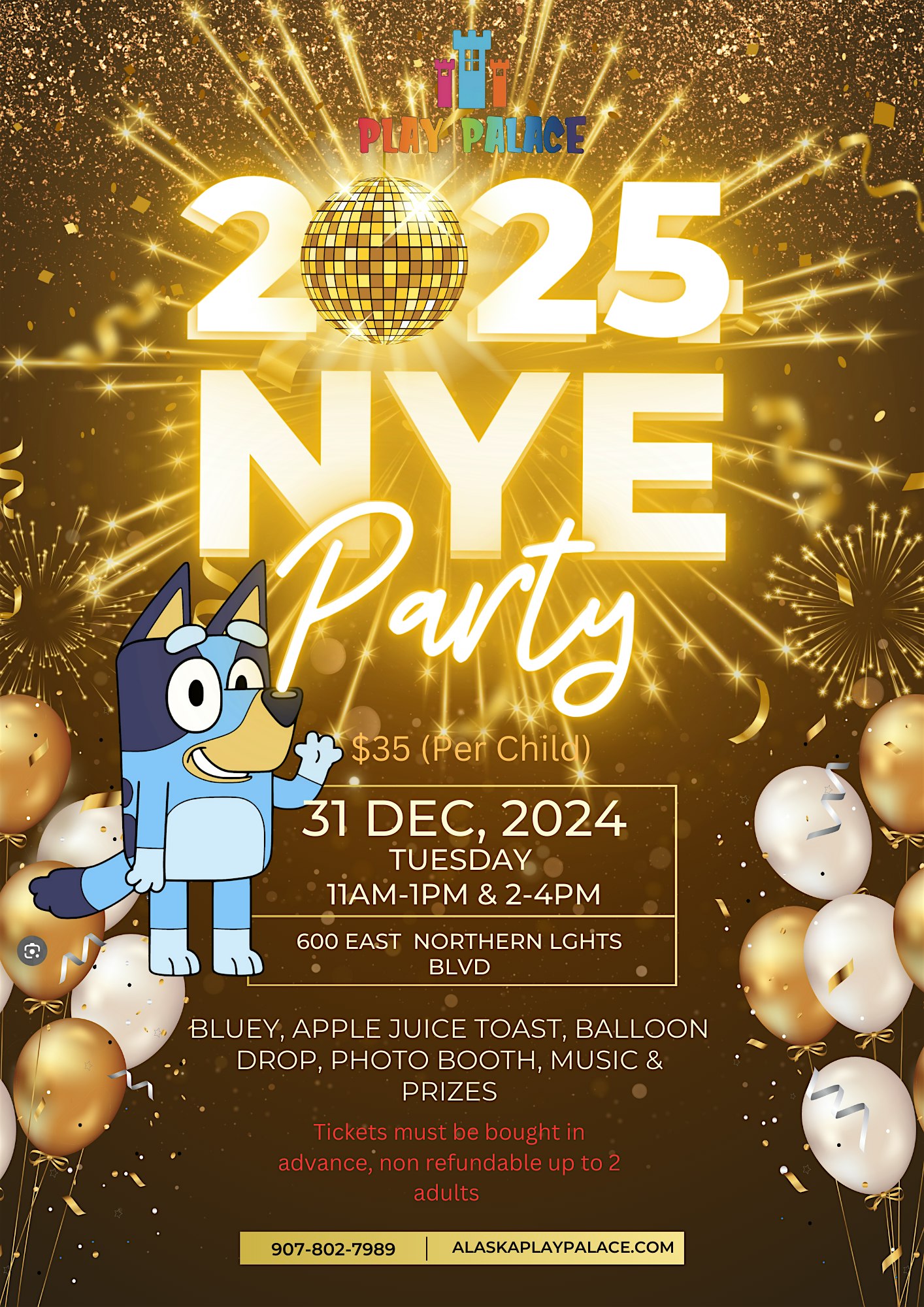 Blueys New Year Bash: Play Palace 2025 Countdown! – Anchorage, AK