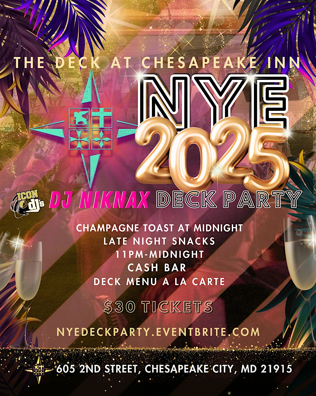 New Years Eve Deck Party 2025 at Chesapeake Inn! – Chesapeake City, MD