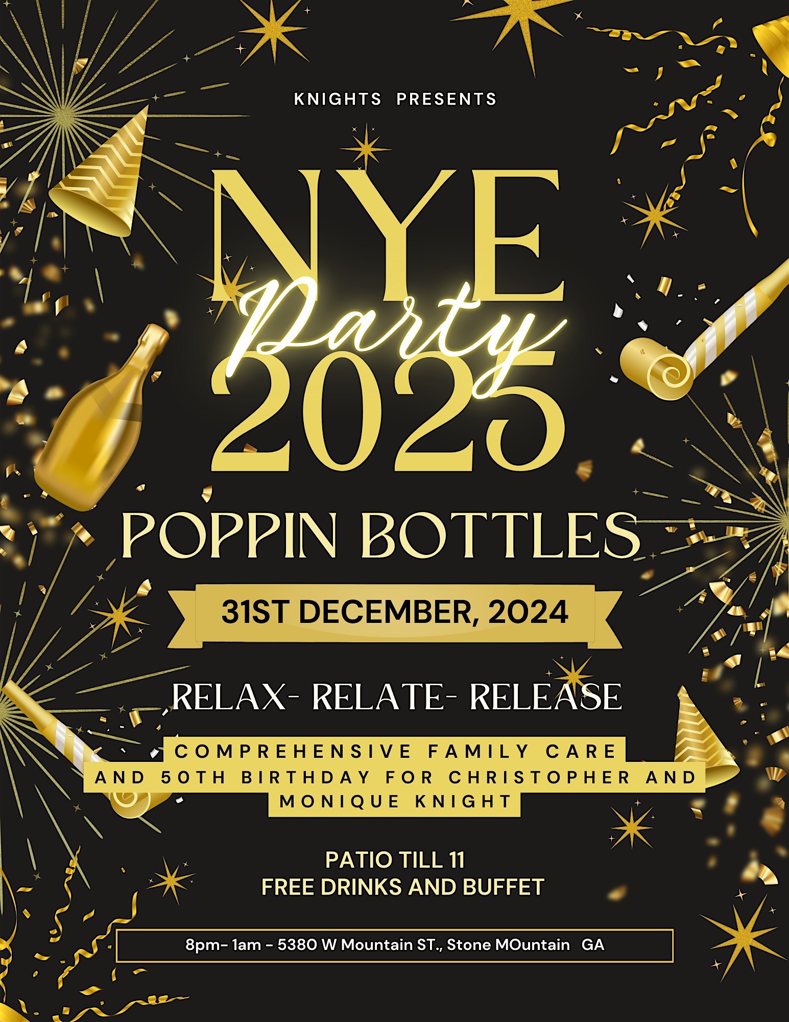 NYE Party – Stone Mountain, GA