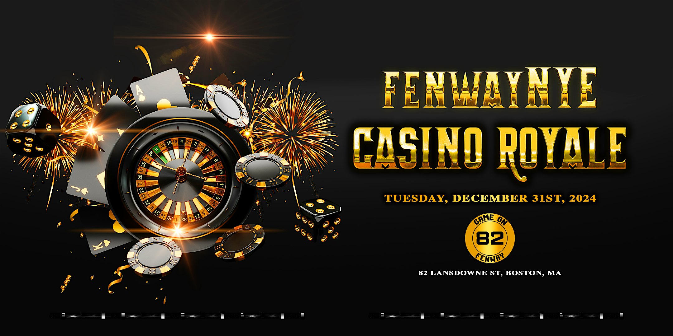 Boston New Year’s Eve 2025 @ Game On! – Casino Royale – Boston, MA