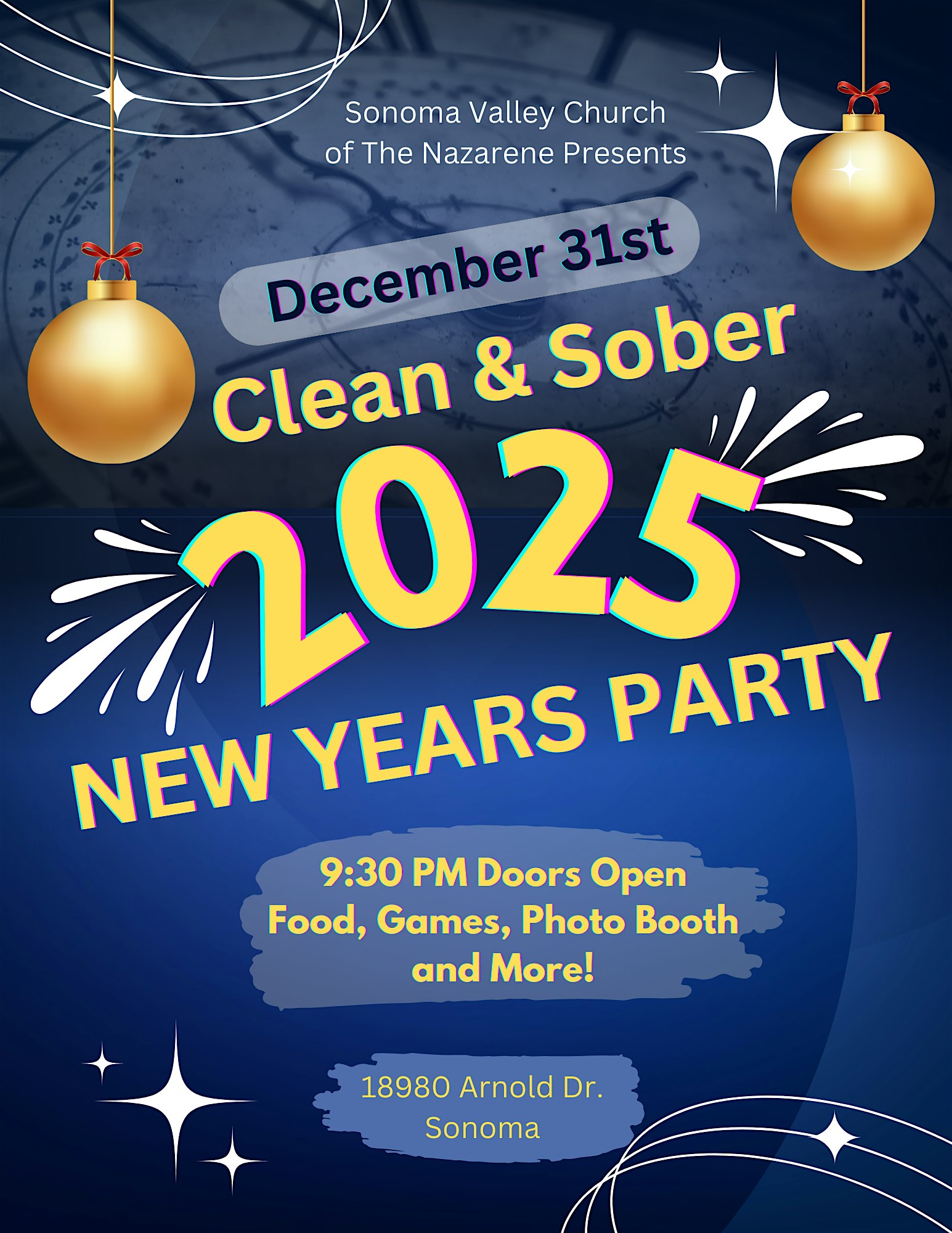 Clean & Sober New Year’s Eve 2025 – Sonoma, CA