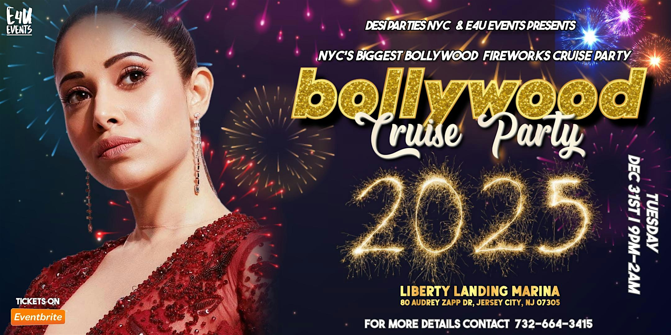 GLAMOUR & GLITTER NYE BOLLYWOOD FIREWORKS PARTY CRUISE – Jersey City, NJ