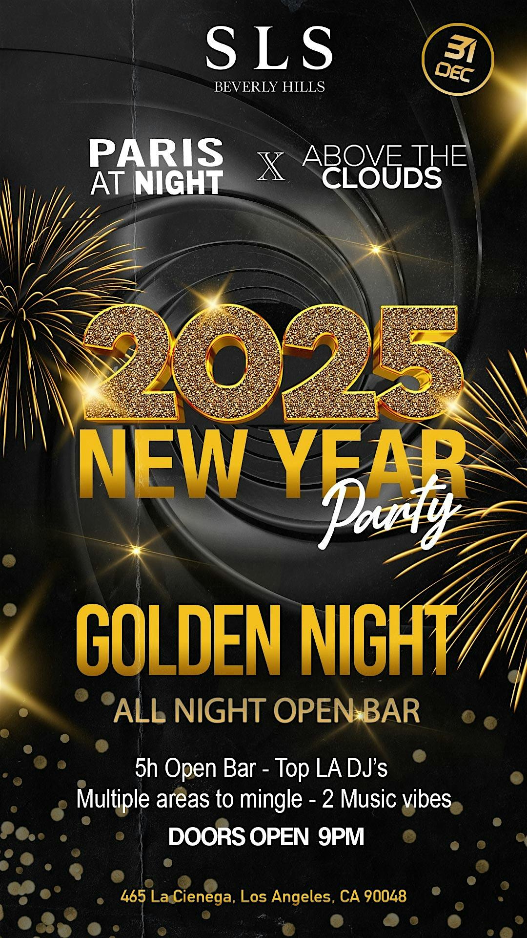 New Year’s Eve 2025 Los Angeles -ALL NIGHT OPEN BAR-SLS Hotel Beverly Hills – Los Angeles, CA