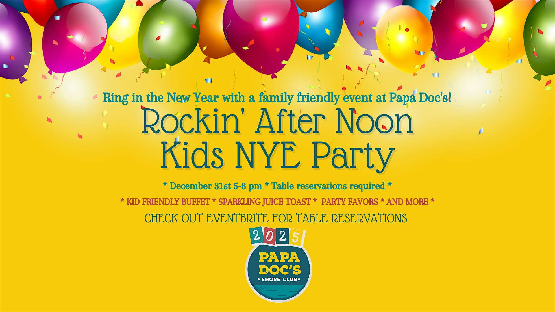 Rockin’ Afternoon Kids NYE Party – Lake Wylie, SC