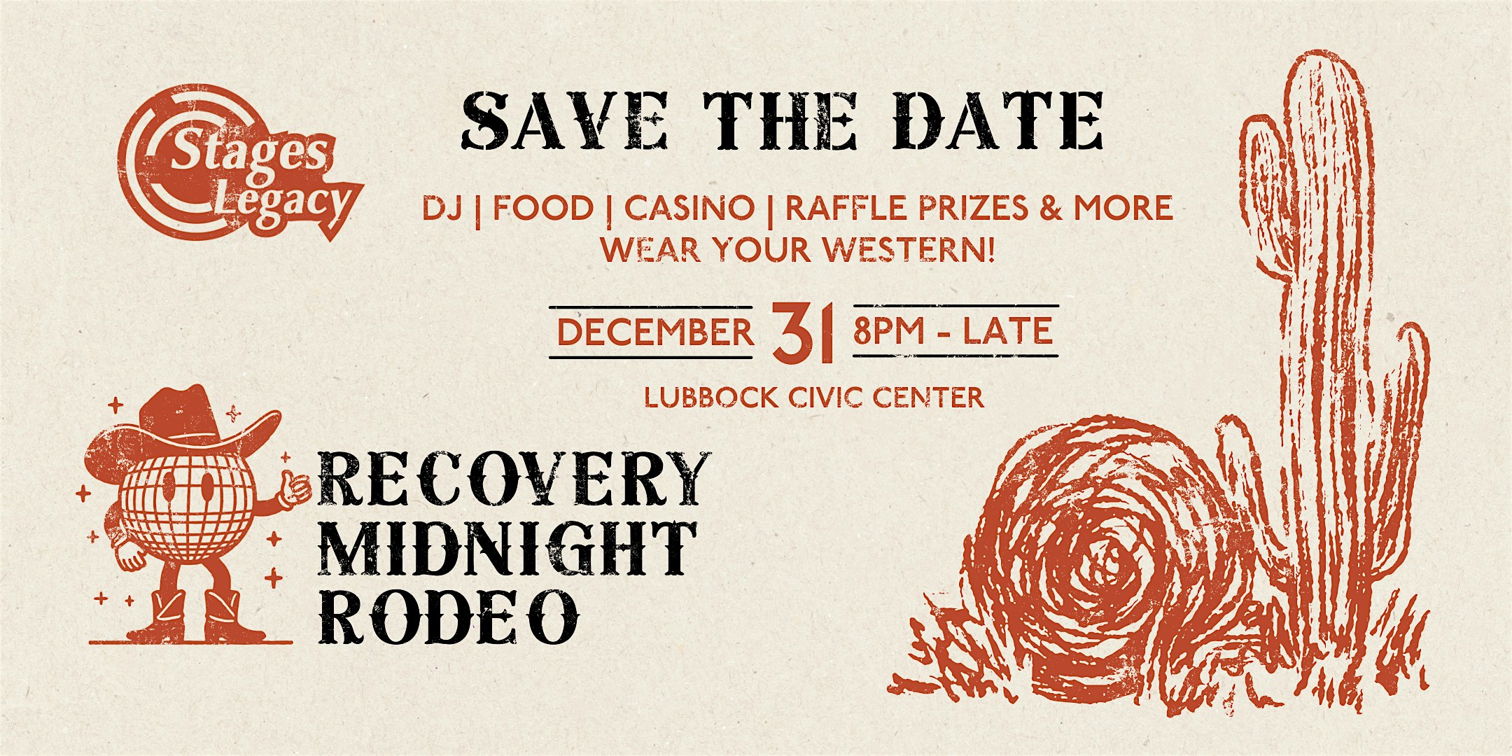 Stages Legacy: 2024 NYE RECOVERY MIDNIGHT RODEO! – Lubbock, TX