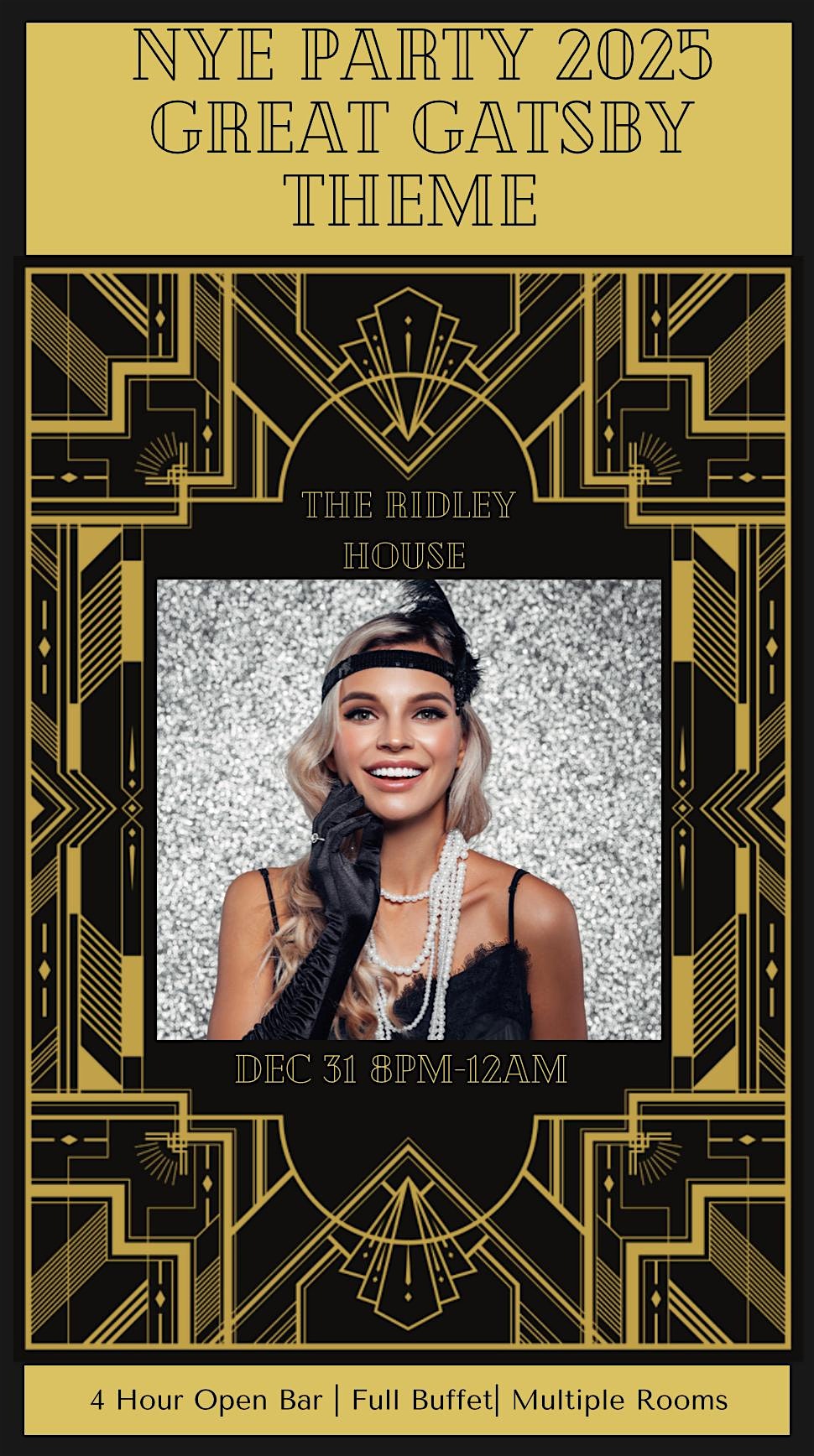 NYE 2025 Great Gatsby Ridley House – Holmes, PA