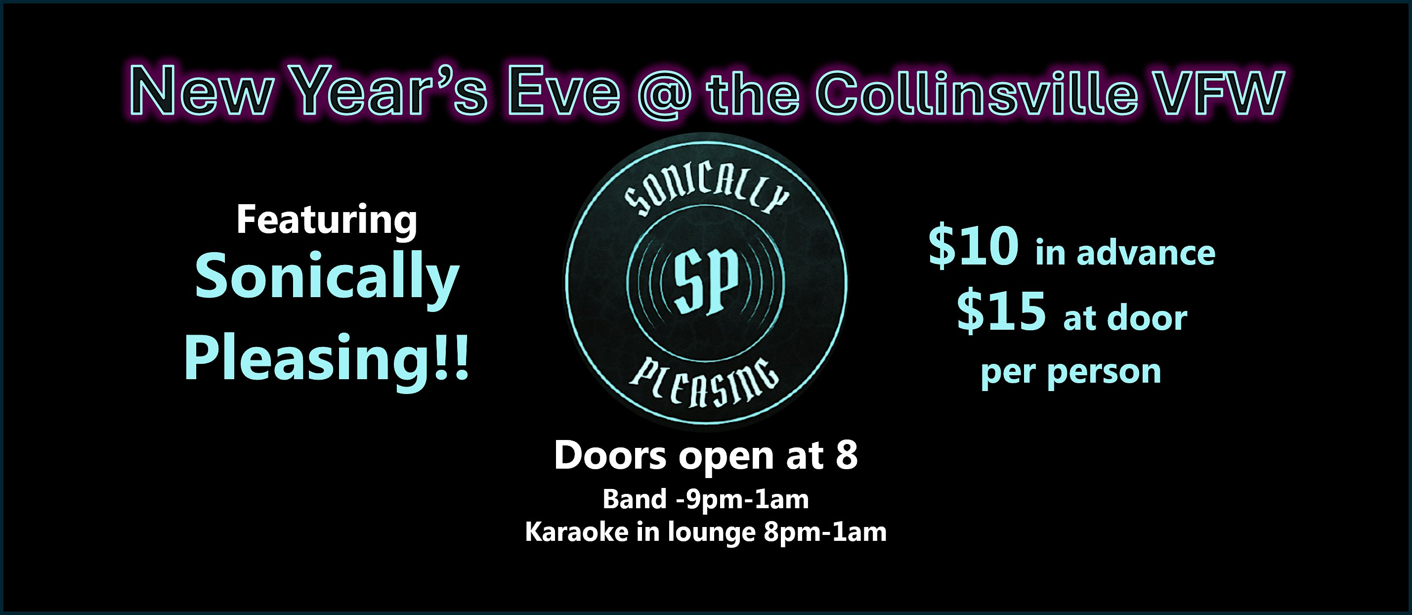 New Year’s Eve at the Collinsville VFW with Sonically Pleasing – Collinsville, IL