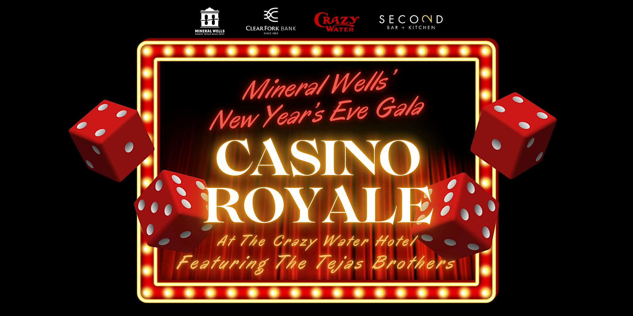 Mineral Wells’ New Year’s Eve Gala Casino Royale at The Crazy Water Hotel – Mineral Wells, TX