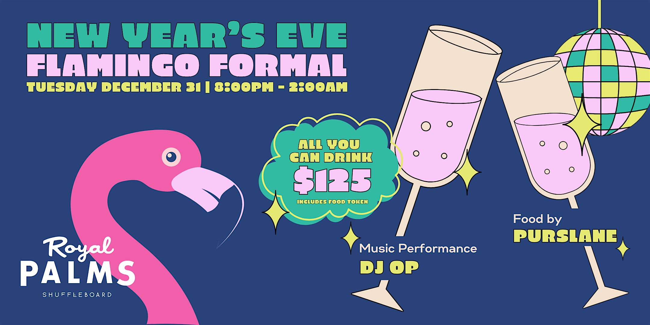 NYE Flamingo Formal at Royal Palms Brooklyn – UNLIMITED DRINKS WRISTBAND – Brooklyn, NY