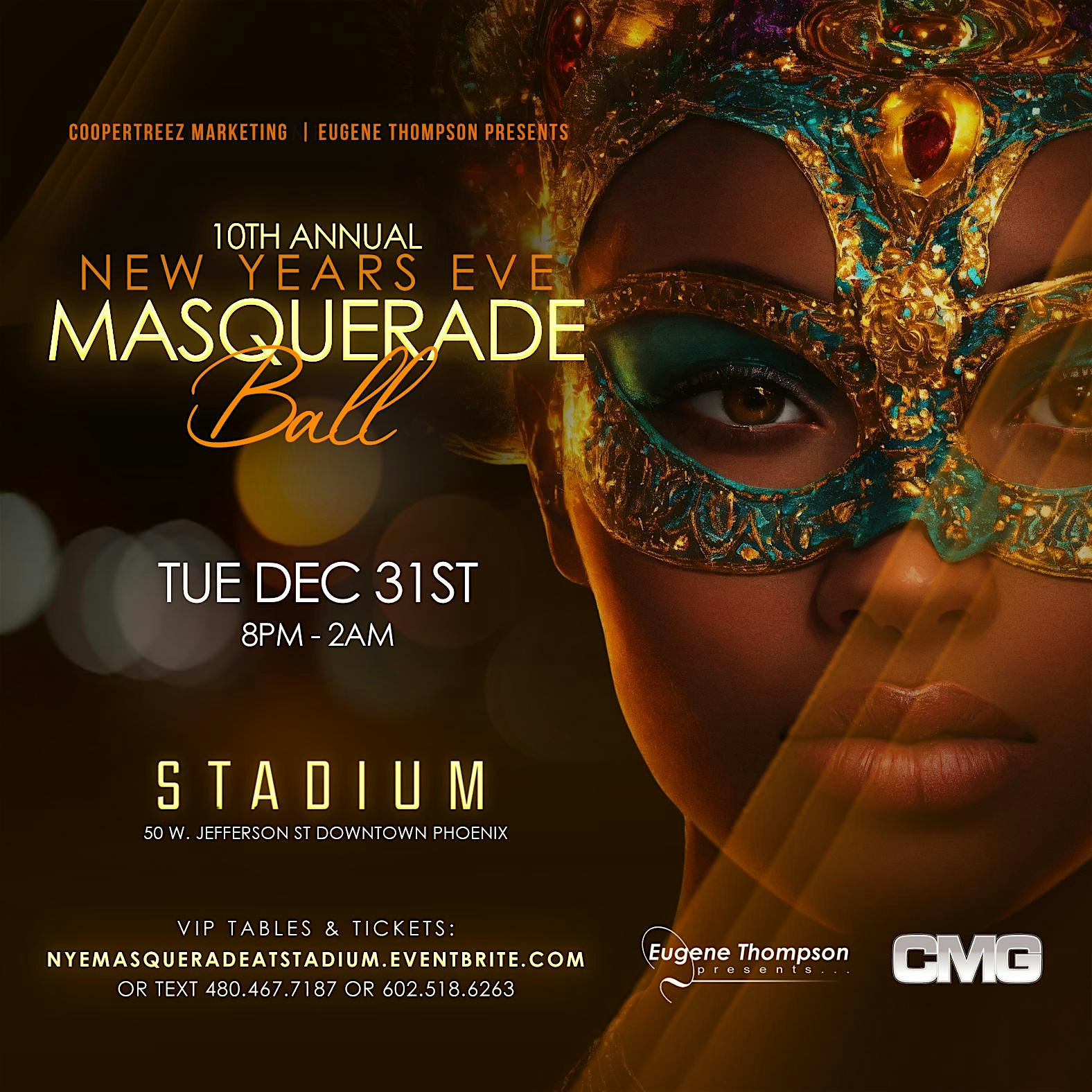 The 10th Annual NEW YEAR’S EVE MASQUERADE BALL – Phoenix, AZ