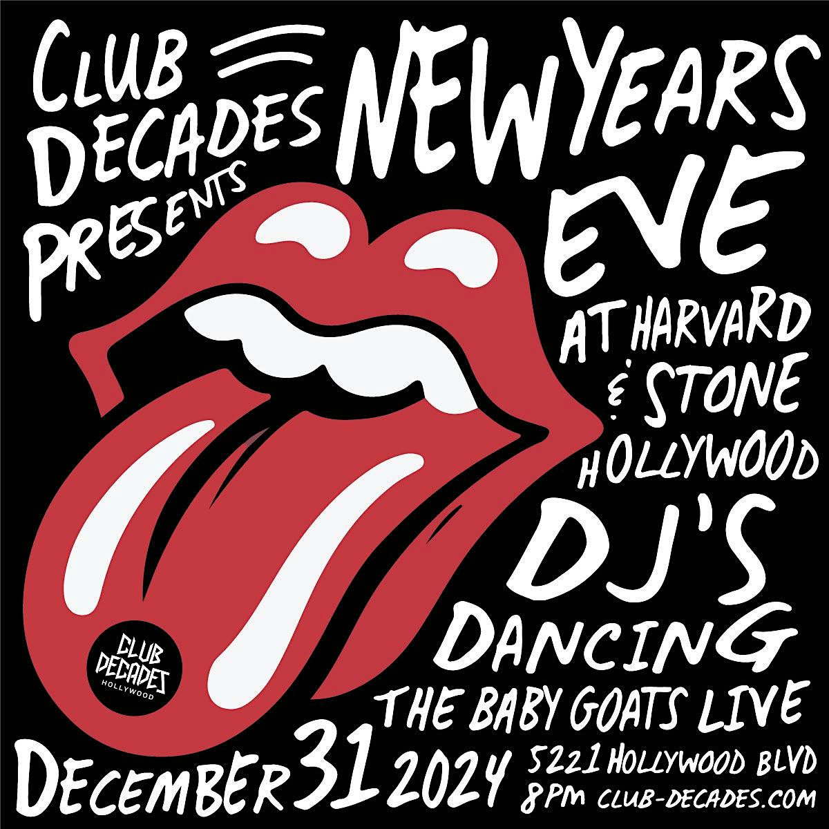 Club Decades New Years Eve 12/31 @ Harvard & Stone – Los Angeles, CA