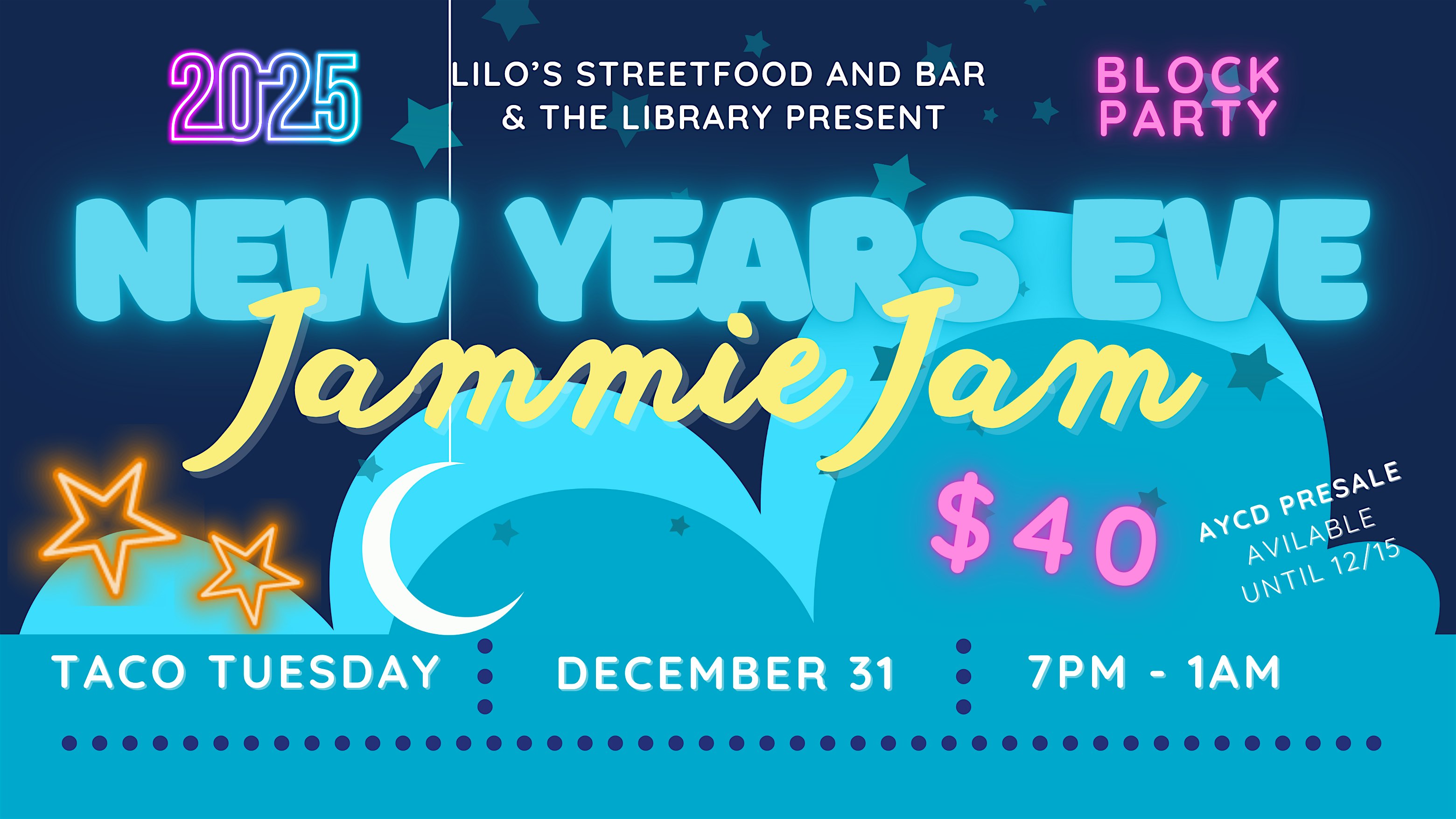 New Year’s Eve at Lilo’s and The Library: Throwback Jammie Jam – Lake Worth, FL