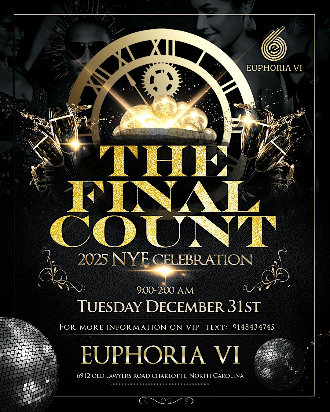 The final countdown NYE! $500 2 bottles! And more specials – Charlotte, NC