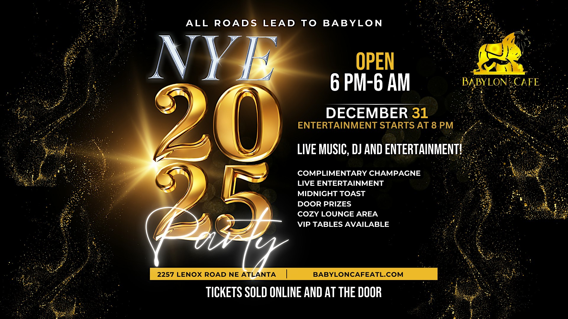 Toast to 2025: New Years Eve Party (DJ, Live Entertainment, Champagne!) – Atlanta, GA