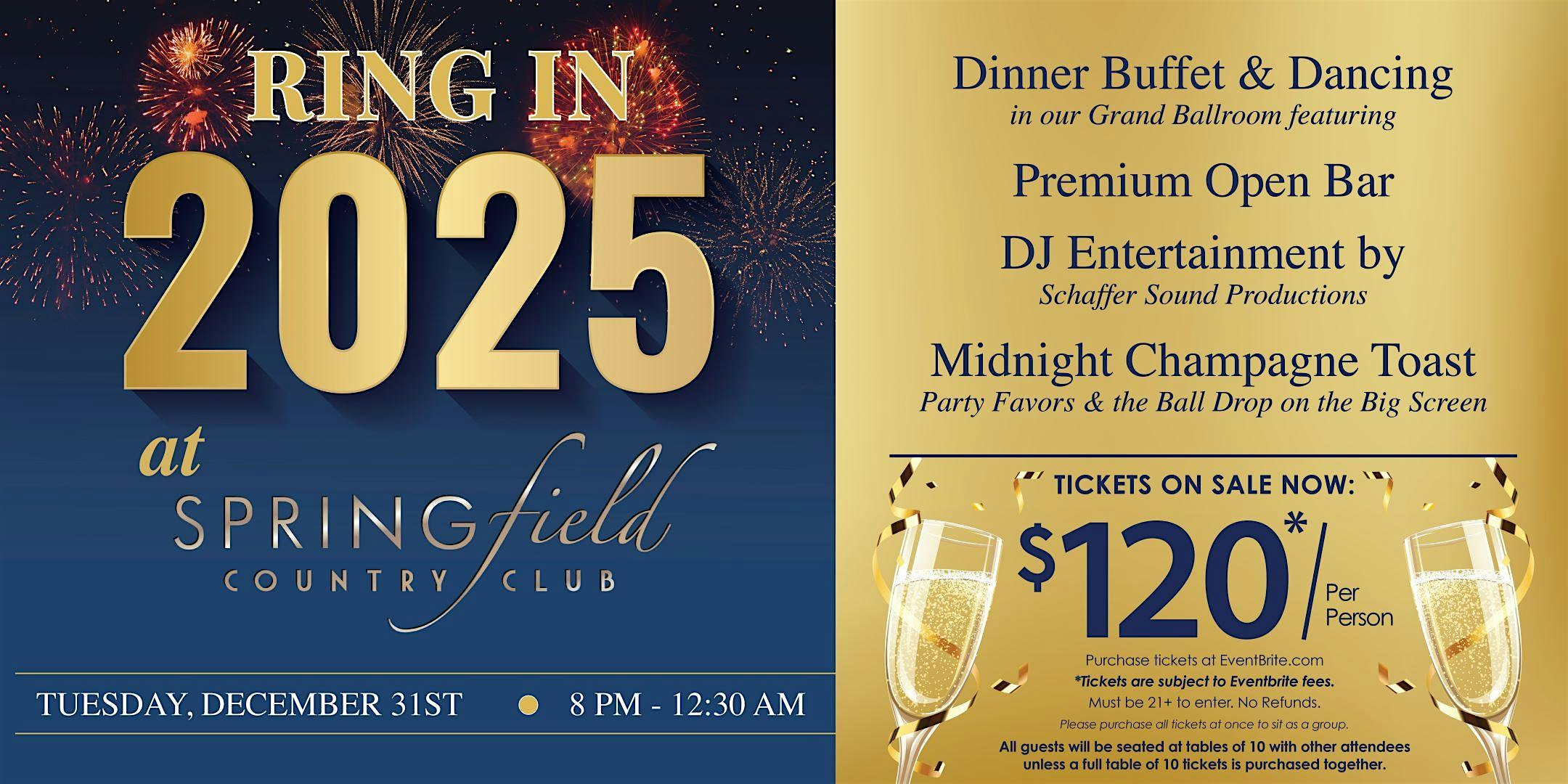 Ring in the New Year at Springfield Country Club! – Springfield, PA