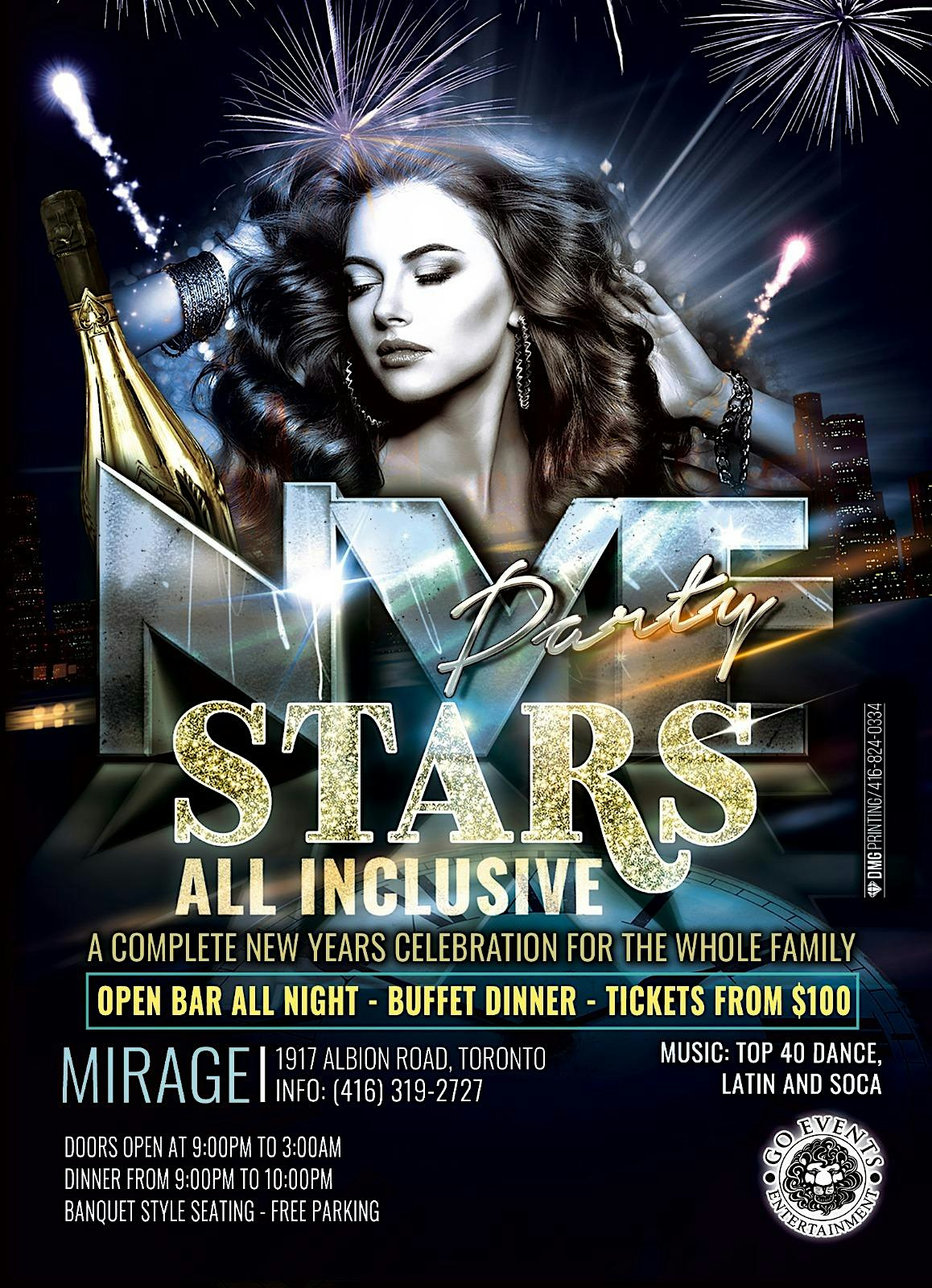 Stars New Years eve, All Inclusive – Toronto, Canada