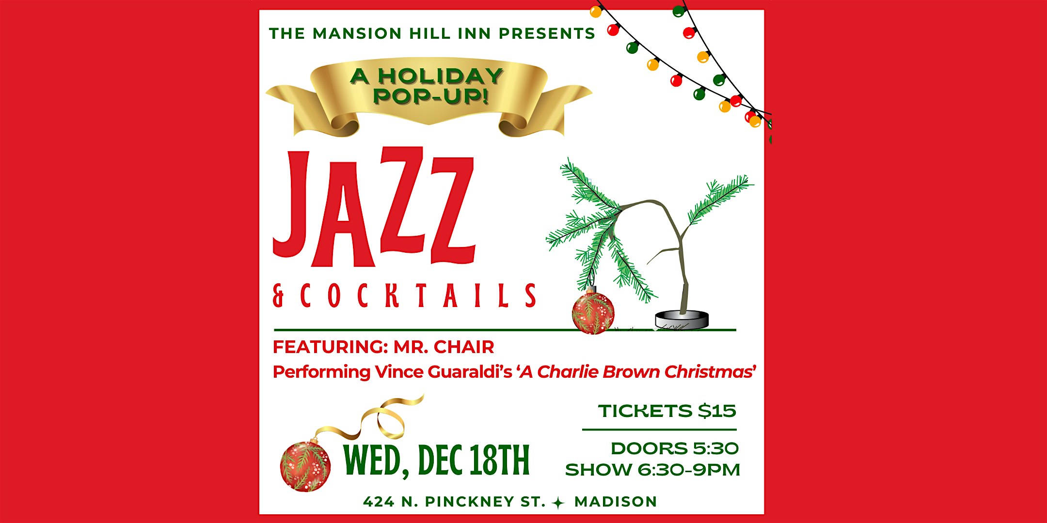 Holiday Jazz & Cocktails Pop-Up with Mr. Chair! – Madison, WI