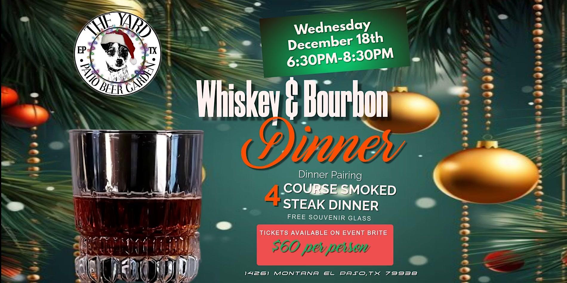 Whiskey & Bourbon 4 Course Dinner Pairing – El Paso, TX