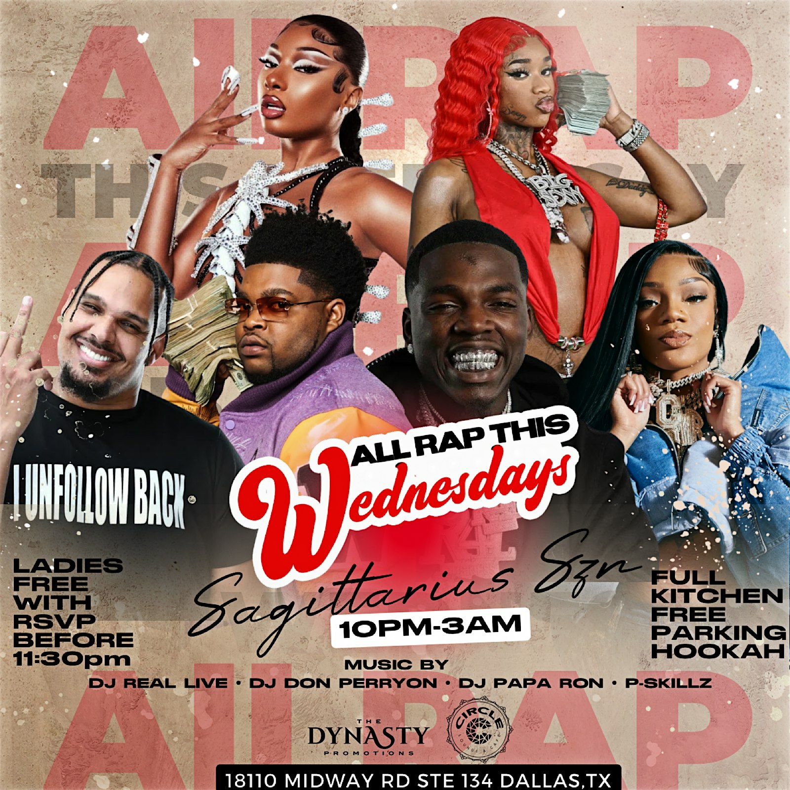 All Rap This Wednesday at Circle lounge and Holiday party – Dallas, TX