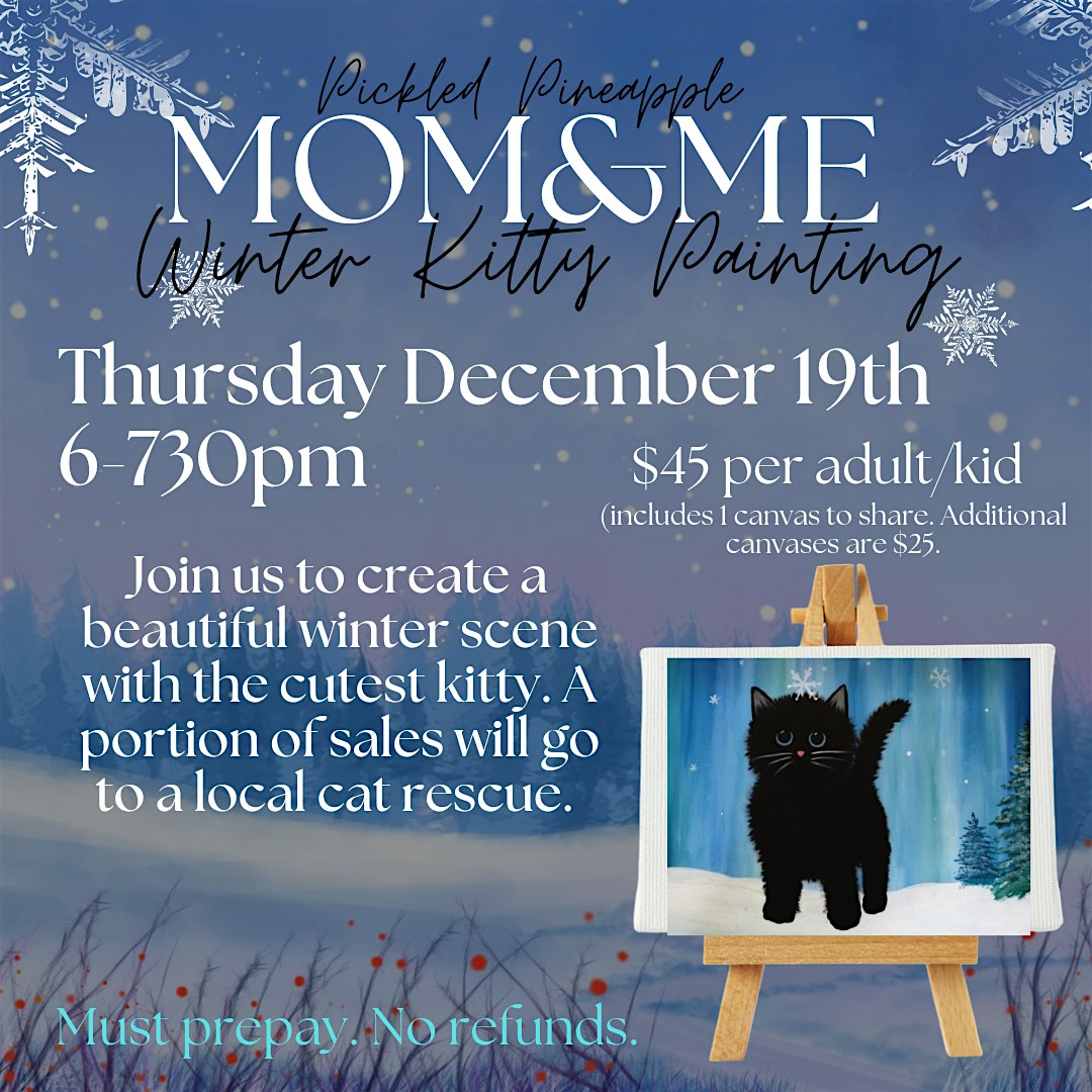 Mom And Me Winter Kitty Painting At 9ers – Brunswick, OH