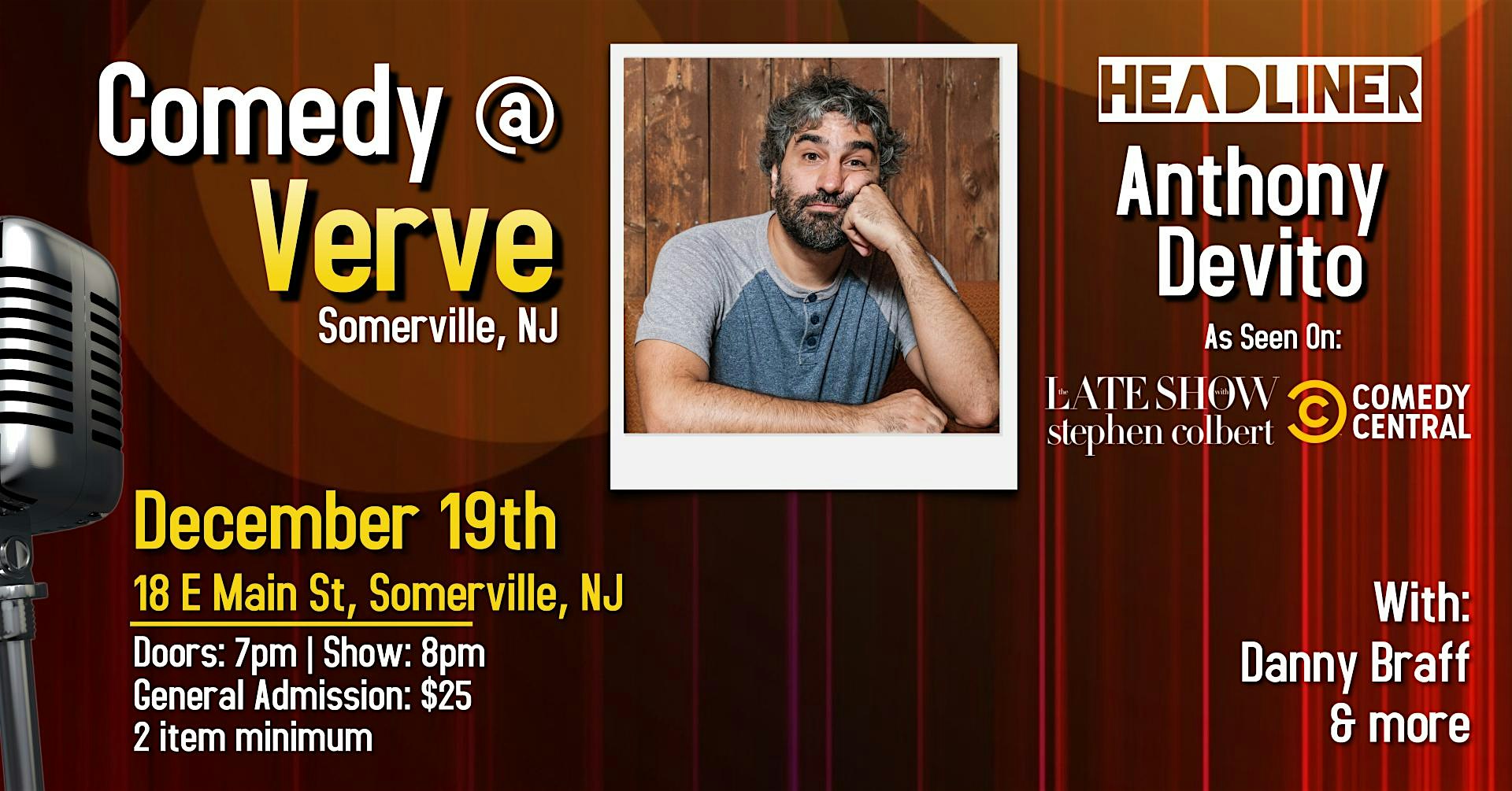 Comedy at Verve w/ Anthony Devito – Somerville, NJ